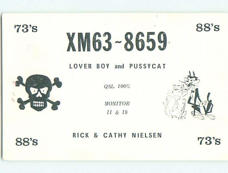 Skull Skeleton - Qsl Ham Radio Card In Hubbards Nova Scotia Ns Canada t1079