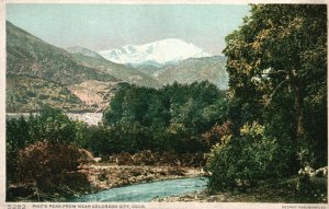 Vintage Postcard Pike's Peak From Near Colorado City Colorado Detroit Publishing