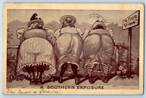 1910 Three Fat Woman A Southern Exposure A Fine View Providence RI Postcard