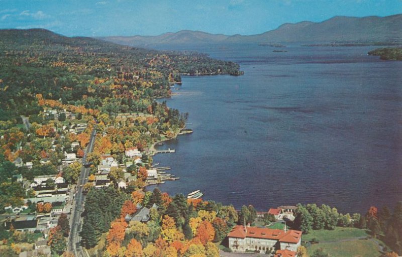 Arial View North from Lake GeorgeVillage - Adirondacks, New York - pm 1953