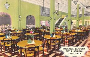 Tulsa Oklahoma Michaelis Cafeteria Interior Antique Postcard K21165