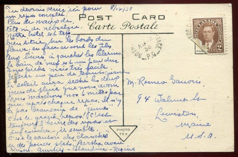 h2819 - NOTRE DAME DU PORTAGE Quebec 1938 Hotel Boucher