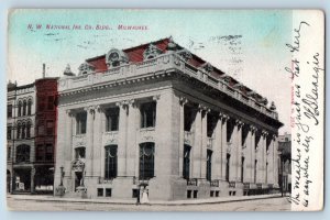 Milwaukee Wisconsin WI Postcard National Ins Co Building Exterior 1908 Vintage