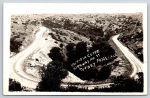 RPPC  Turney Falls  Oklahoma  Hair Pin Curve   Postcard