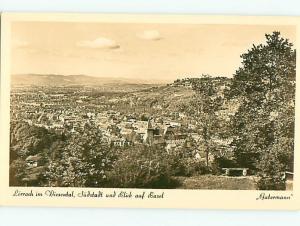 Vintage Post Card Lorrach im Wiesental Blick auf Basel  Germany  # 3720