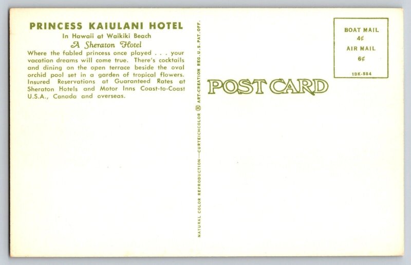 Postcard Princess Kaiulani Hotel - Waikiki Beach Hawaii