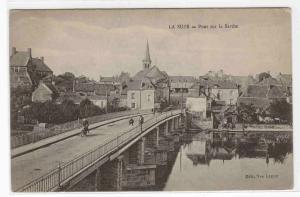 Pont Sur La Sarthe La Suze France 1910s postcard