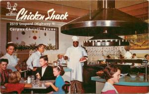 CORPUS CHRISTI TEXAS 1950s Chicken Shack interior Colorkard postcard 5263