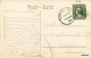 1911 General Offices Santa Fe Railroad Topeka Kansas flags Capper postcard 10921