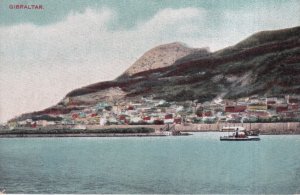A796 Gibraltar General View Steamboat vintage postcard