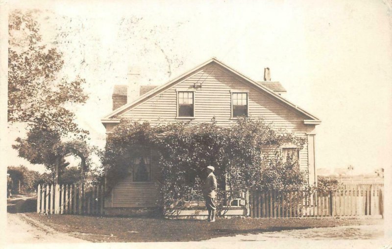 RPPC NANTUCKET MASSACHUSETTS HOUSE NORMAN LEE SWARTOUT REAL PHOTO POSTCARD 1927