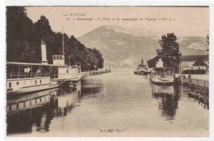 Steamer Port Annecy La Savoie Frances 1910s postcard