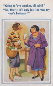 Purple Coat Sexy Mac Donald McGill Drinking Adult Comic Humour Postcard