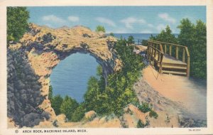 Mackinac Island MI, Michigan - World Famous Limestone Rock Arch - Linen