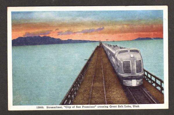 UT Southern Pacific Streamliner Train Salt Lake UTAH PC