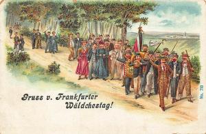 Germany Gruss vom Frankfurter Waldchestestag! Parade Postcard