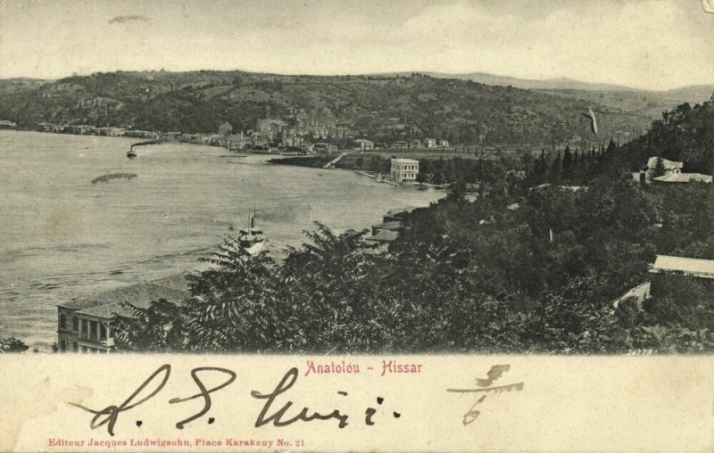 turkey, CONSTANTINOPLE, Anatolou-Hissar, Panorama (1903) Ludwigsohn Postcard