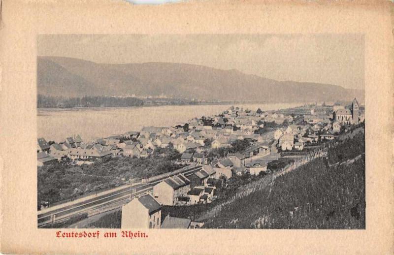 Leutesdorf Germany am Rhein Birds Eye View Vintage Postcard JD933858