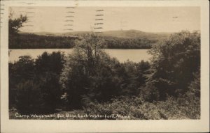 East Waterford Maine ME Camp Waganaki for Boys Vintage RPPC Postcard