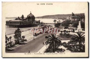 Old Postcard Nice Promenade des Anglais and Albert 1st Gardens