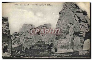 Old Postcard Les Baux Saracen Tower and the Castle