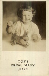 Child Stuff Bunny Toy Youngstown OH Nick Wootopulos Advertising RPPC c1910