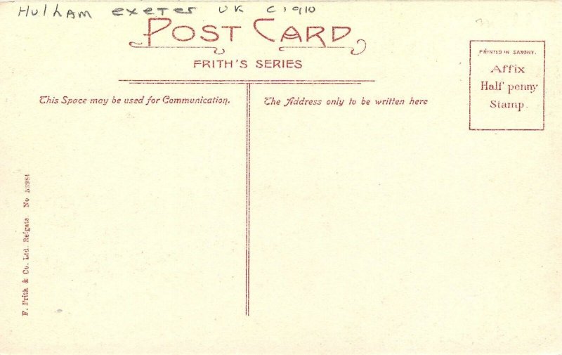 Hulham Exeter UK Postcard C-1910 residence hand colored 24-7292