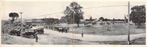 c.'16 Double,Folded, 3.5x11,Flag Raising,Camp Grant, Rockford, IL,Old Postcard