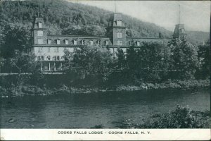 Cook's Falls, New York: Lodge 1948 - Vintage Delaware Co NY Postcard 