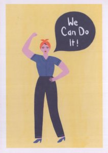 Rosie The Riveter J Howard Miller WW2 Female Workers Rights Postcard