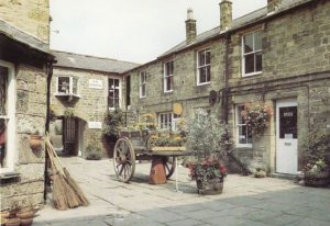 Pateley Bridge Flower Transportation Cart in Kings Court Postcard