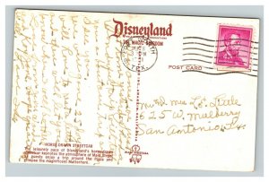 Vintage 1961 Postcard Disneyland Horse-Drawn Streetcar Matterhorn Anaheim CA