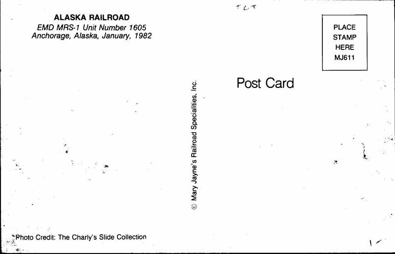 Postcard TRAIN SCENE Anchorage Alaska AK AK8840