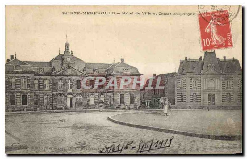 Old Postcard Bank Sainte Menehould City Hotel and Caisse d & # 39Epargne