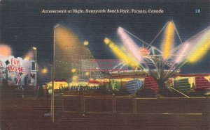 Canada, Ontario, Toronto, Sunnyside Beach Park Amusement Park at Night