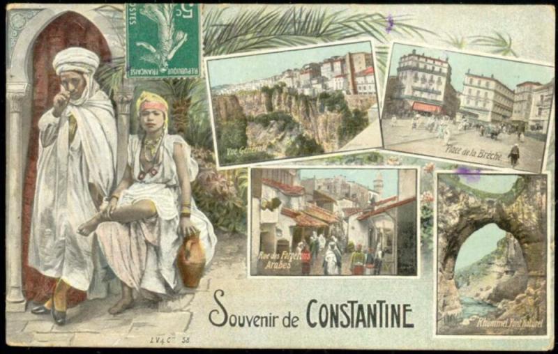 algeria, CONSTANTINE, Multiview, Native Types, Street Scenes (1911)