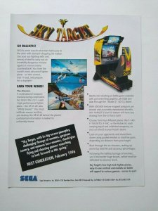 Sega Sky Target Arcade FLYER Original NOS Video Game 1995 Paper Air Combat Sheet