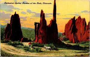 Vtg Colorado CO Cathedral Spires Garden of the Gods 1910s Old View Postcard