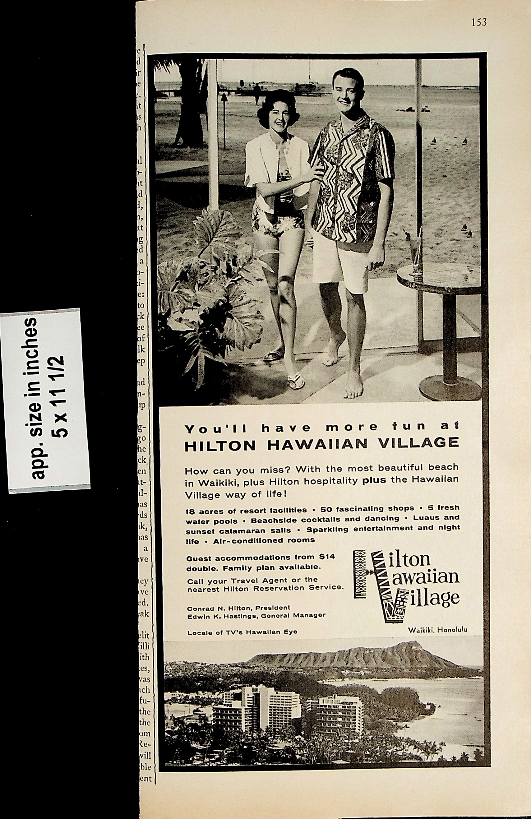 1962年 ヴィンテージ HILTON HAWAIIAN VILLAGE - 印刷物