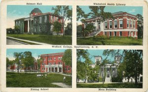 c1920 Multiview Postcard; Wofford College Buildings, Spartanburg SC Unposted