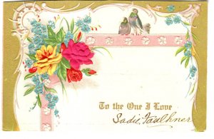 To the One I Love, Embossed with Silk Overlaid on Rose