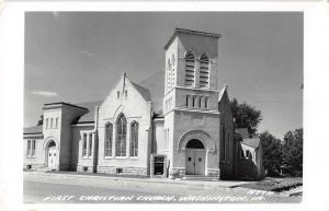 Washington Iowa First Christian Church Real Photo Antique Postcard J60065