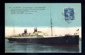 LS3412 - French Liner - CGT - La Touraine - postcard