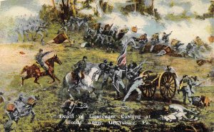 Bloody Angle Battle Lt Cushing Death Gettysburg PA US Civil War 1910c postcard