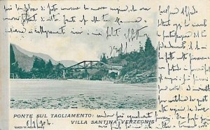 VINTAGE POSTCARD: UDINE - BRIDGE OVER TAGLAMENTATION-