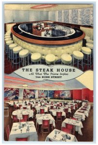 1940 Steak House All That The Name Implies Rush Street Chicago Illinois Postcard