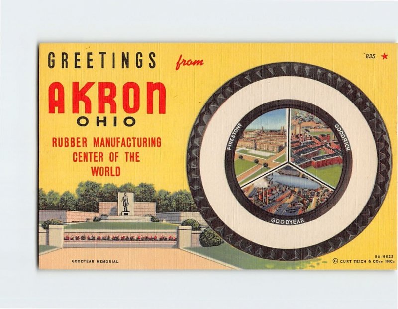 Postcard Greetings from Akron, Ohio