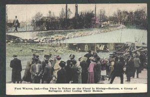 Ca 1908 PPC* Disaster Flood & Victims Who Lost Homes In Fort Wayne IN Mint