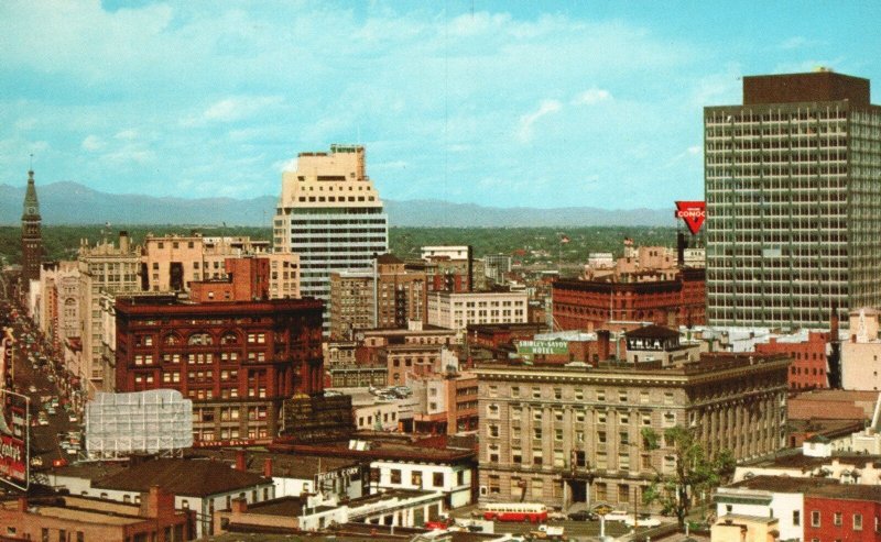 Denver CO-Colorado, Sky Line Highest City United States Office Building Postcard