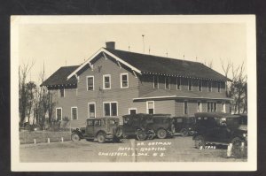 RPPC CANISTOTA SOUTH DAKOTA SD DR ORTMAN HOTEL HOSPITAL REAL PHOTO POSTCARD